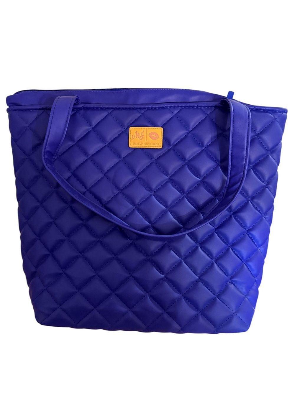 Makeup Junkie Blue Quilted Tote Bag